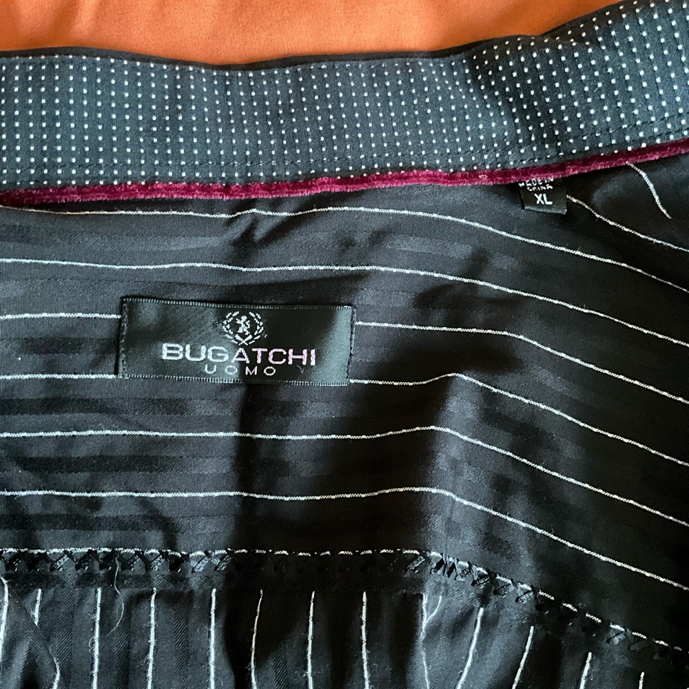 Bugatchi Black Pinstripe Button Down Shirt - Picture 5 of 6